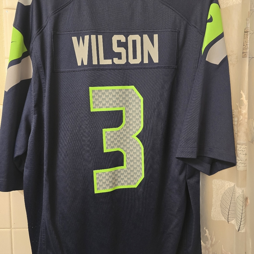 NFL Navy and Neon Green Men's Jersey